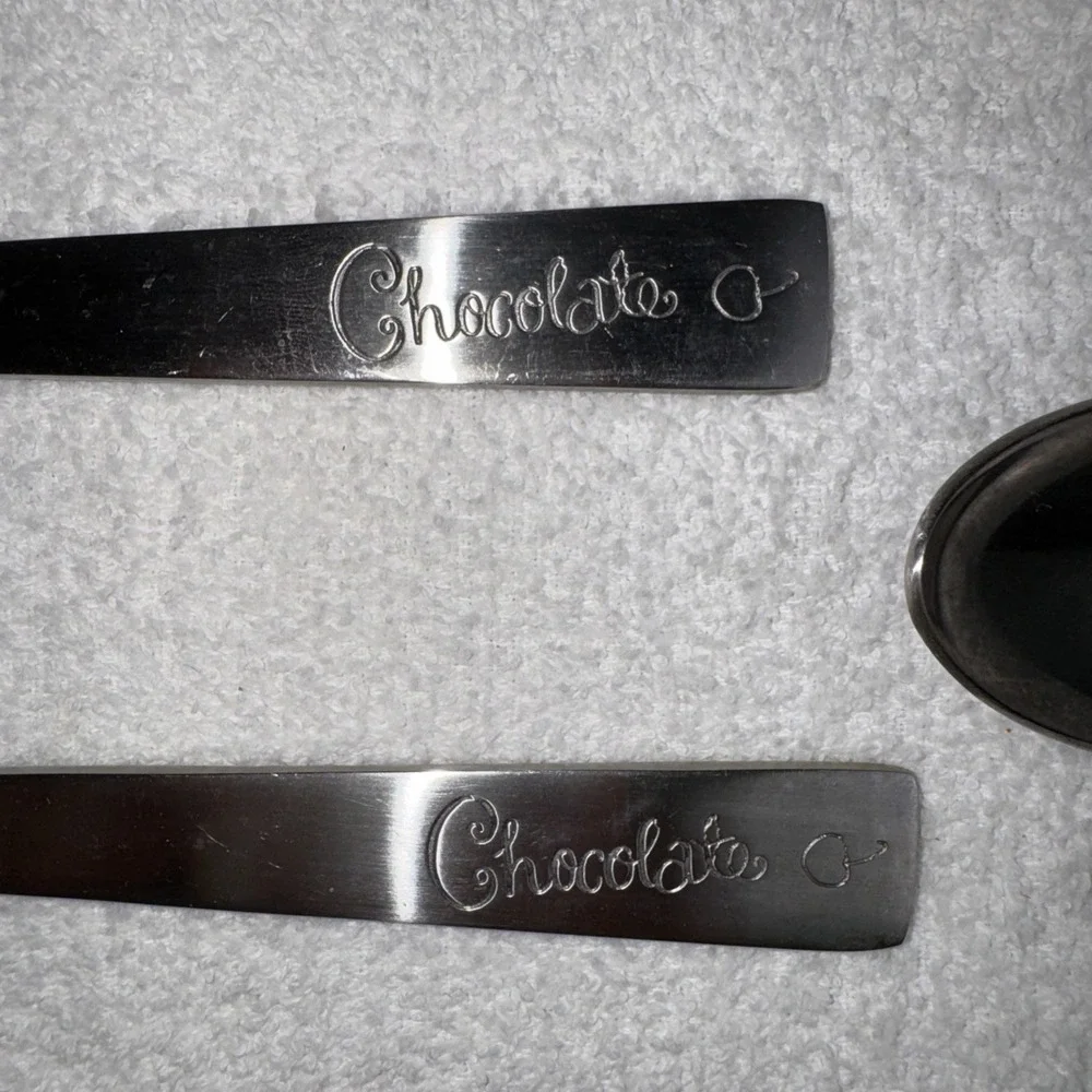 9 Pottery Barn Ice Cream Serving Spoons Strawberry Vanilla Chocolate Choco Chip